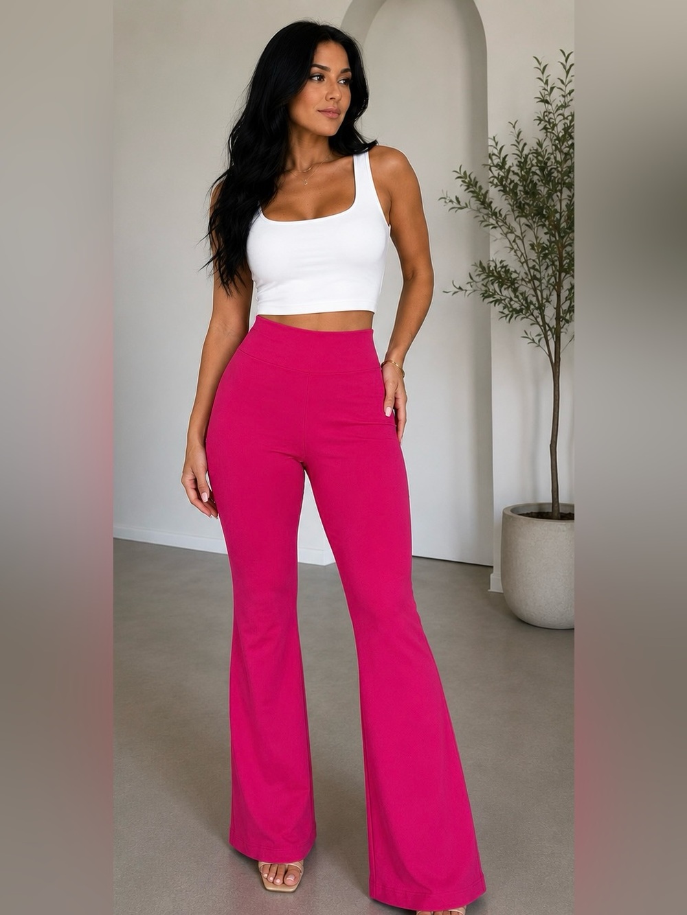 Vintage Y2K 90s Girls Only Pink Stretchy Flare Pants